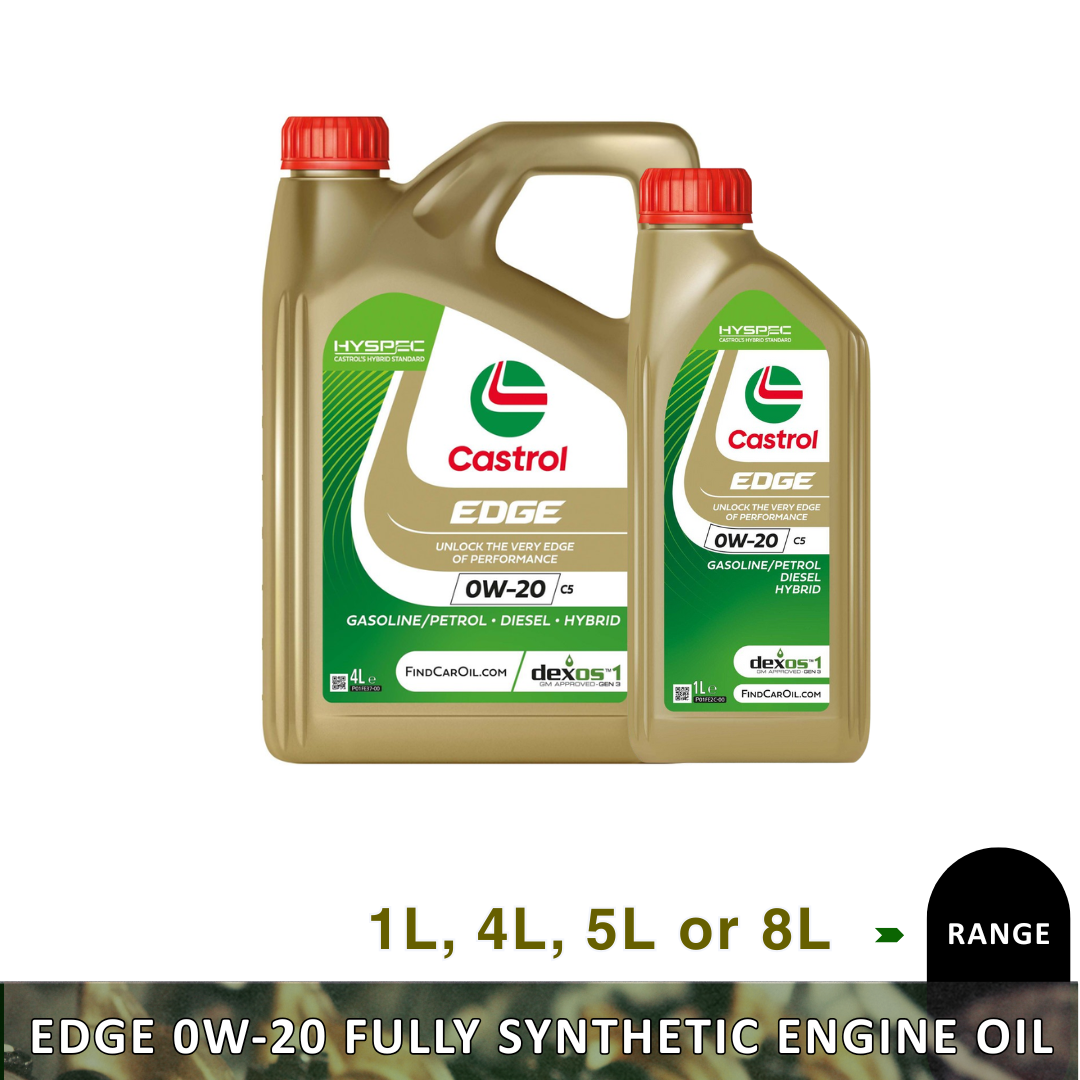 Castrol EDGE 0W-20 C5 Fully Synthetic Engine Oil w/ Hyspec Standard, 1, 4, 5, 8L