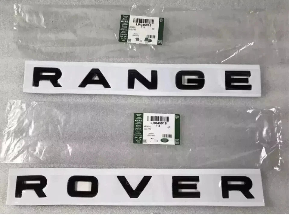 Gloss Black RANGE ROVER Badge Emblem Front/Rear