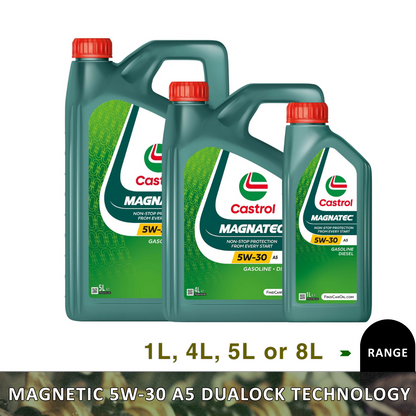 Castrol MAGNATEC 5W-30 A5 Car Engine Oil Dualock Technology, 1 ,4, 5 or 8L