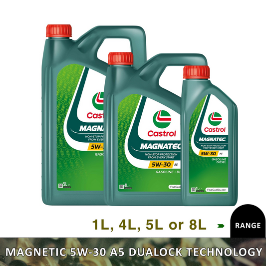 Castrol MAGNATEC 5W-30 A5 Car Engine Oil Dualock Technology, 1 ,4, 5 or 8L
