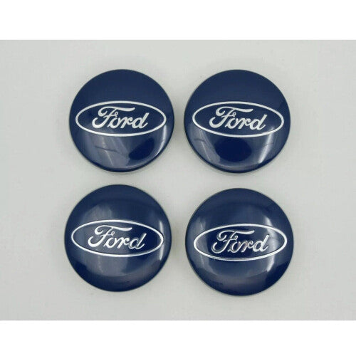 4x 54mm Blue Ford Wheel Centre Caps – Alloy Hub Covers