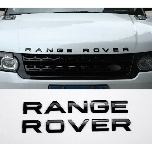 Gloss Black RANGE ROVER Badge Emblem Front/Rear