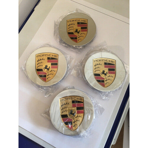 Porsche Wheel Centre Caps 65mm Silver – Set of 4 Hub Covers